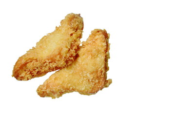 crispy fried sandwich stuffed tuna and imitation crab stick on white background