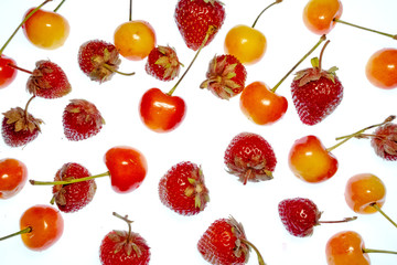 bright colorful fruits on a white background