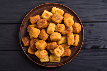 Homemade fried potatoes gnocchi