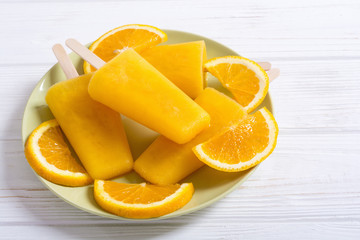 Homemade orange popsicle