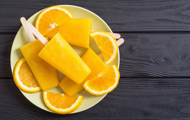 Homemade orange popsicle