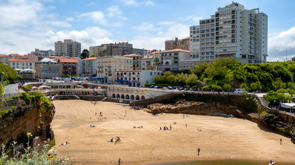View of Biarritz city by the Atlantic ocean, France - obrazy, fototapety, plakaty