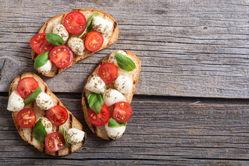 sandwich with mozzarella and cherry tomatoes