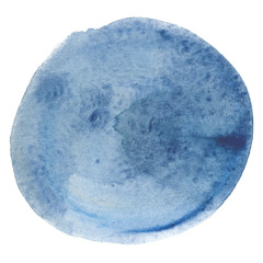 watercolor blue stain, round