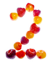 bright colorful fruits on a white background