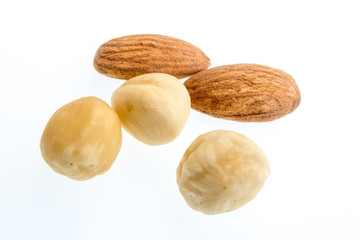 bright colorful dried fruits on a white background