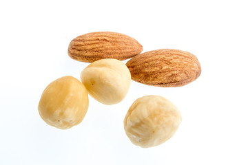 bright colorful dried fruits on a white background