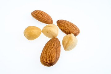 bright colorful dried fruits on a white background