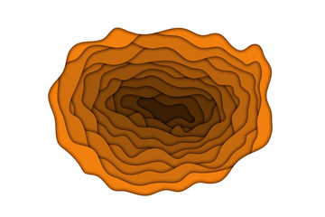 Vector realistic isolated orange paper cut layer background for decoration and covering. Concept of geometric abstract design.