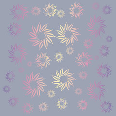 Multicolored flowers with neutral background in pastel colors.