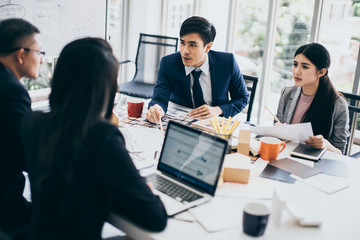 success business ideas concept business officer meeting with boss in meeting room modern office background