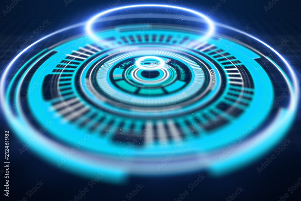 Poster cyber system concept button