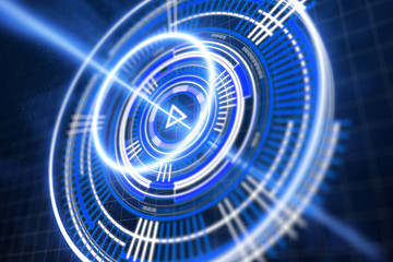 cyber system concept button