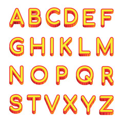 Vector art letters latin alphabet isolated on white background. Vector illustration sample english alphabet.