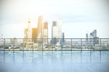 Obraz premium empty rooftop and city