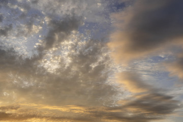 Sunset and beautiful orange clouds.