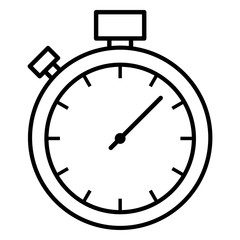 Vector Single Black Outline Icon - Stopwatch