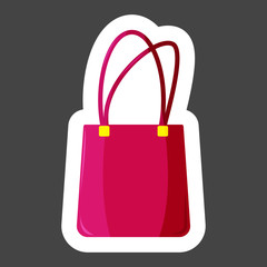 Handbag iconcolored sticker. Bag icon. Layers grouped for easy editing illustration. For your design.