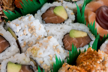 Mix of tasty sushi
