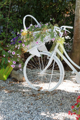 Bicycle decorated with flowers