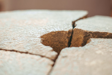 Center of the old grinding wheel or millstone