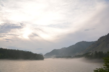 nature landscape landscape mountains field grass river water clouds clouds sky trees birch green blue white fresh air oxygen beauty latitude summer season flowers butterfly blo