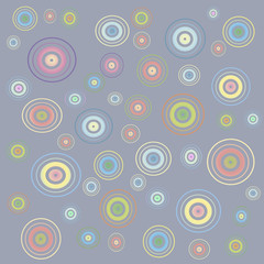 Multicolored circles with solid background in pastel colors.