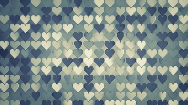 Pattern of hearts. Abstract romantic concept. Seamless loop 3D render animation 4k UHD 3840x2160
