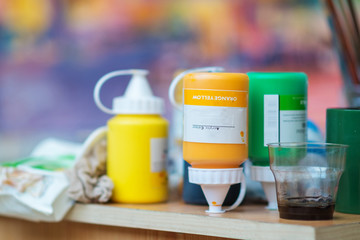 acrylic paint containers