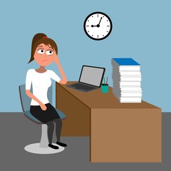 hodně práce v kanceláři