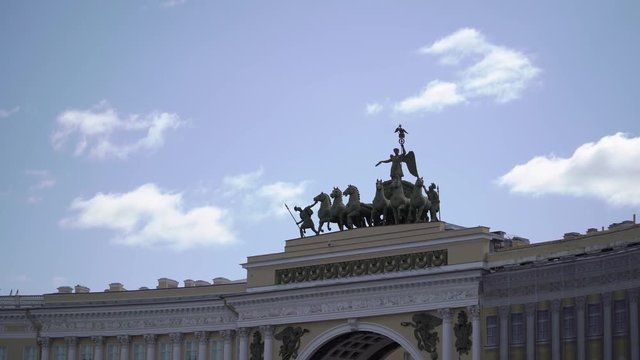 Palace square in Saint-Petersburg at sunny day
