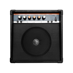 vintage guitar amplifier isolated on white