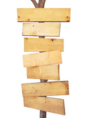 wooden restaurant signboard isolated on white