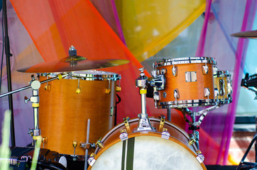 Obraz na płótnie Canvas Drum performance in the street instrument concert