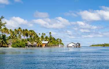 diving resort on Fakarava atoll, Tuamotus archipelago, french Polynesia,France, south pacific