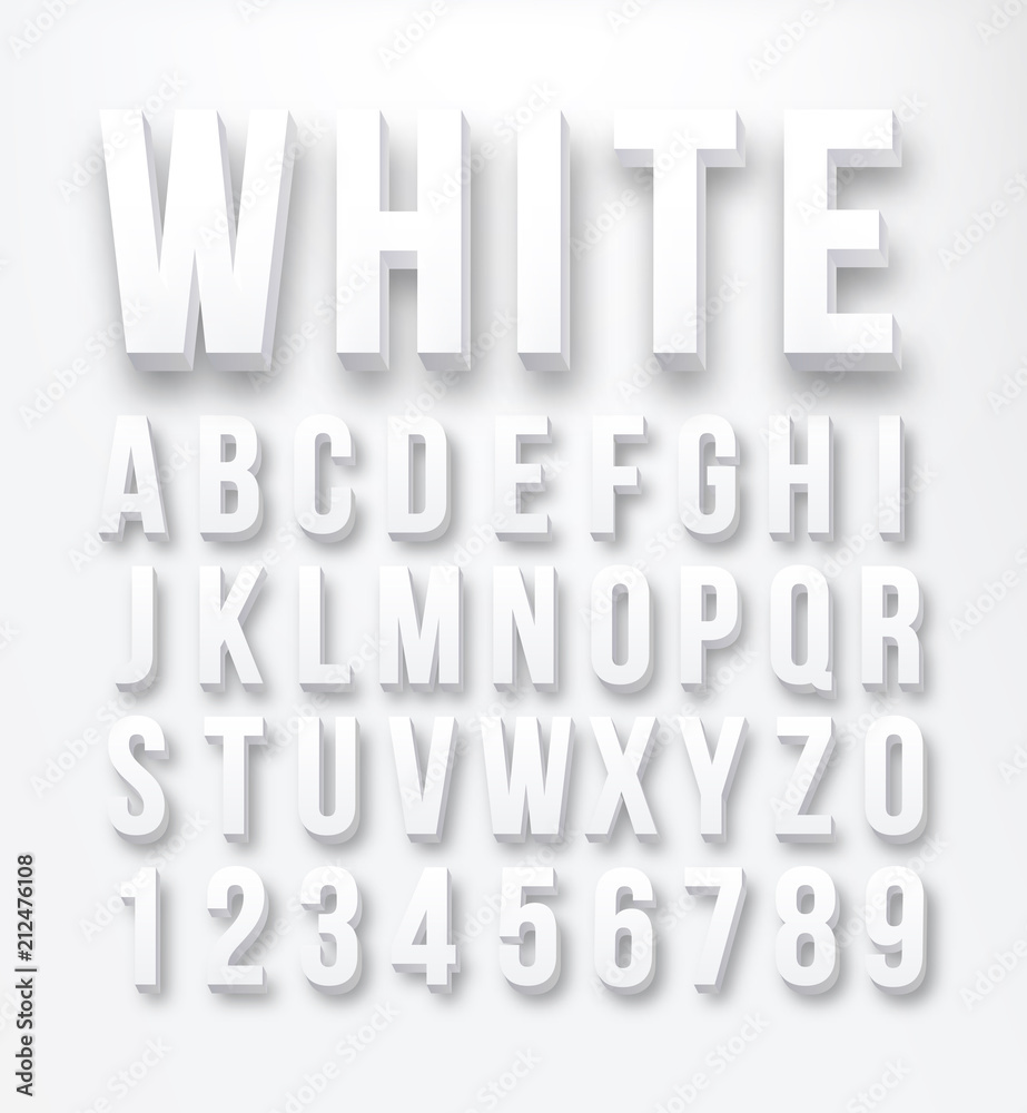 Wall mural flat font alphabet vector