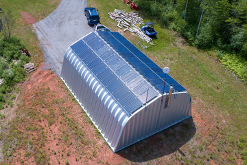 solar panels on roof