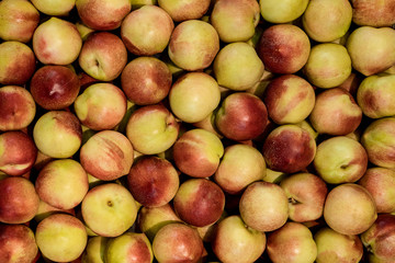 fresh apples close up at market background