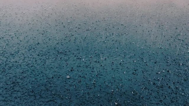 raindrops of sea, blue water background