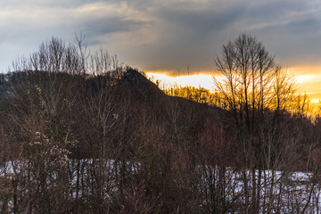 Winter landscape at the morning