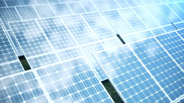 3D rendering solar power generation technology. Alternative energy. Solar battery panel modules with blue sky