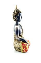 Portrait of a Buddha statue isolated on white background