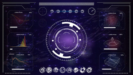 Radar screen. HUD. Futuristic user interface.Vector illustration for your design. hi-tech main. 