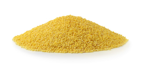 Pile of millet isolated on white