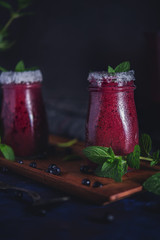 Fresh blueberry milkshake