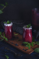 Fresh blueberry milkshake