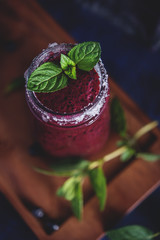 Fresh blueberry milkshake