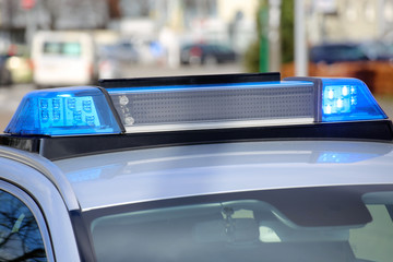 Nahaufnahme Blaulicht Polizeiauto