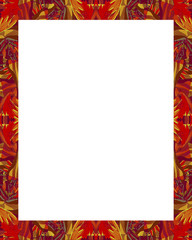 White Frame with Decorated Borders