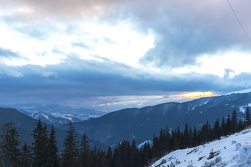 Fototapeta na wymiar Winter in Rarau Mountains, Romania